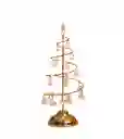 Árbol De Navidad Metálico Dorado Con Luz Led