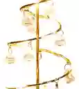 Árbol De Navidad Metálico Dorado Con Luz Led