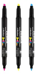 Destacador Doble Punta Tinta Fluorescente Zebra J-roller