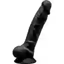 Dildo Termoreactivo De Doble Densidad 17,6 Cm Color Negro