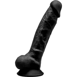 Dildo Termoreactivo De Doble Densidad 17,6 Cm Color Negro