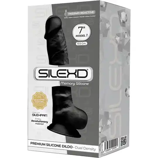 Dildo Termoreactivo De Doble Densidad 17,6 Cm Color Negro