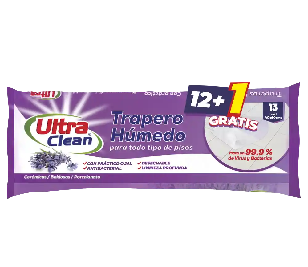 Trapero Humedo Aroma Lavanda Ultra Clean 13u