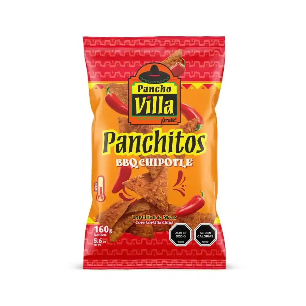 Panchitos Tortillas De Maiz Bbq Chipotle Pancho Villa 160gr