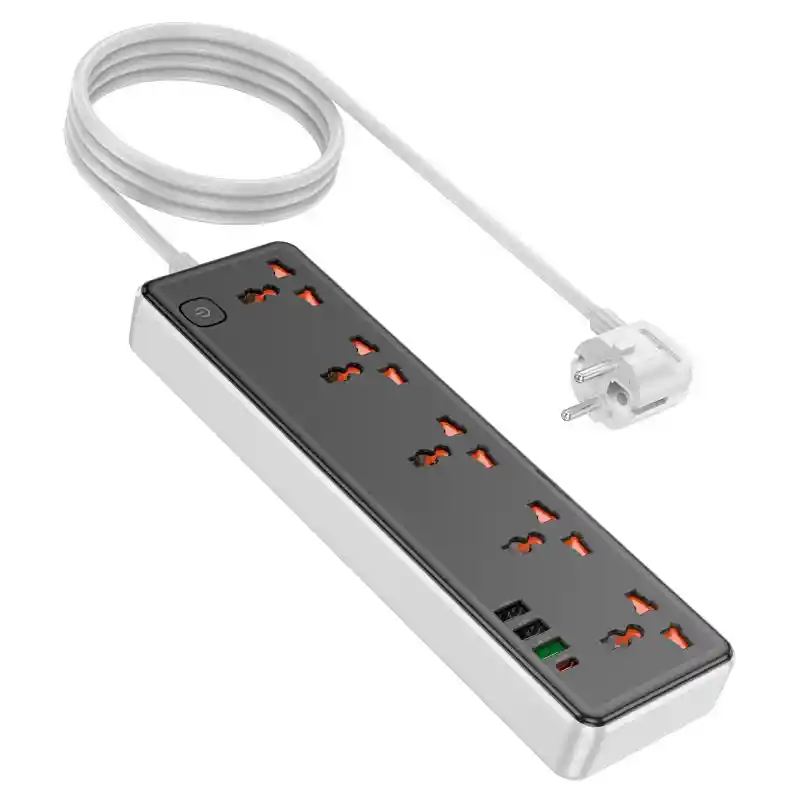 Alargador Multifuncional 5 Tomas Con Puerto Usb-c + 3 Usb Carga Rápida Hoco Ac14a