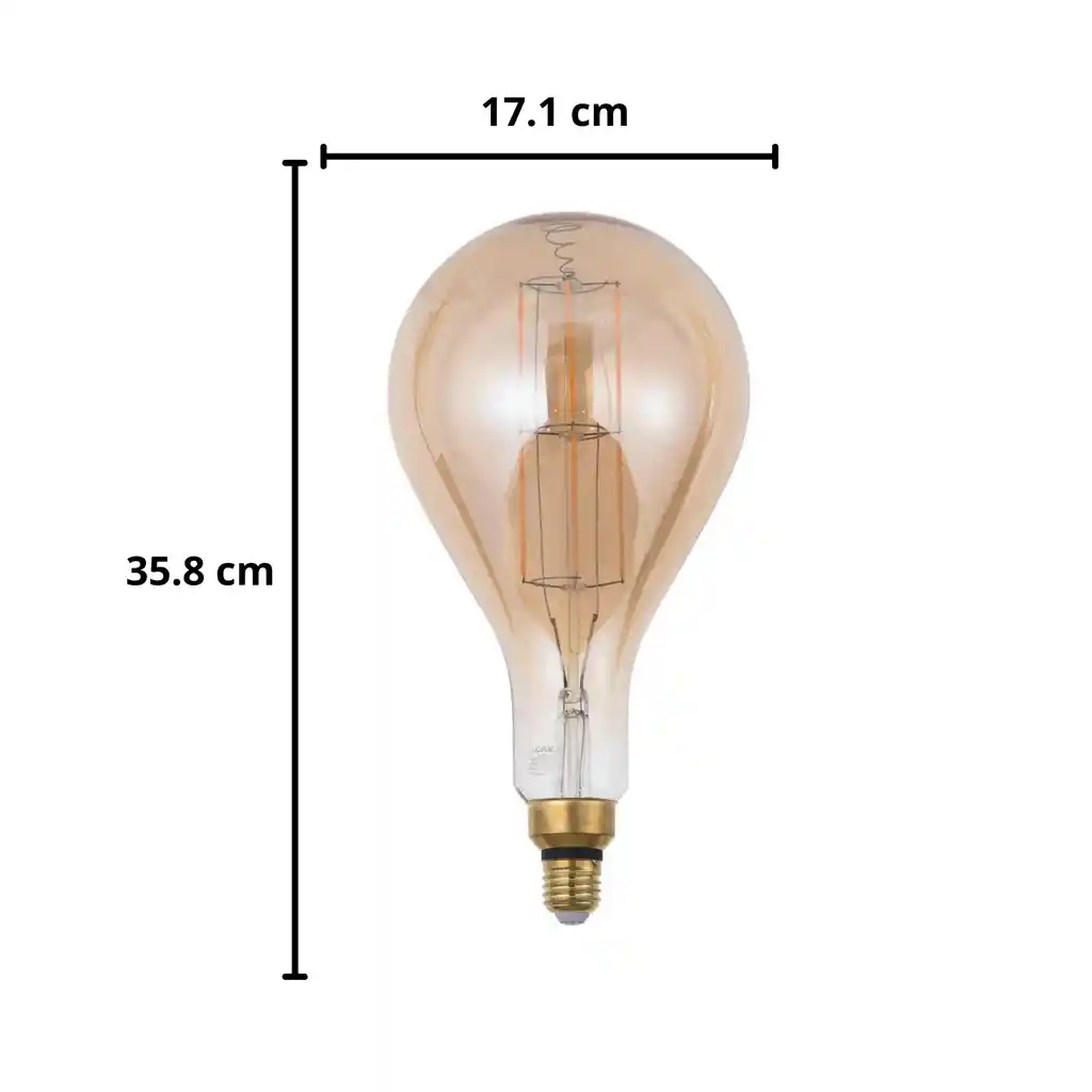 Ampolleta Led Filamentos E27 8w Luz Cálida Tipo Gota