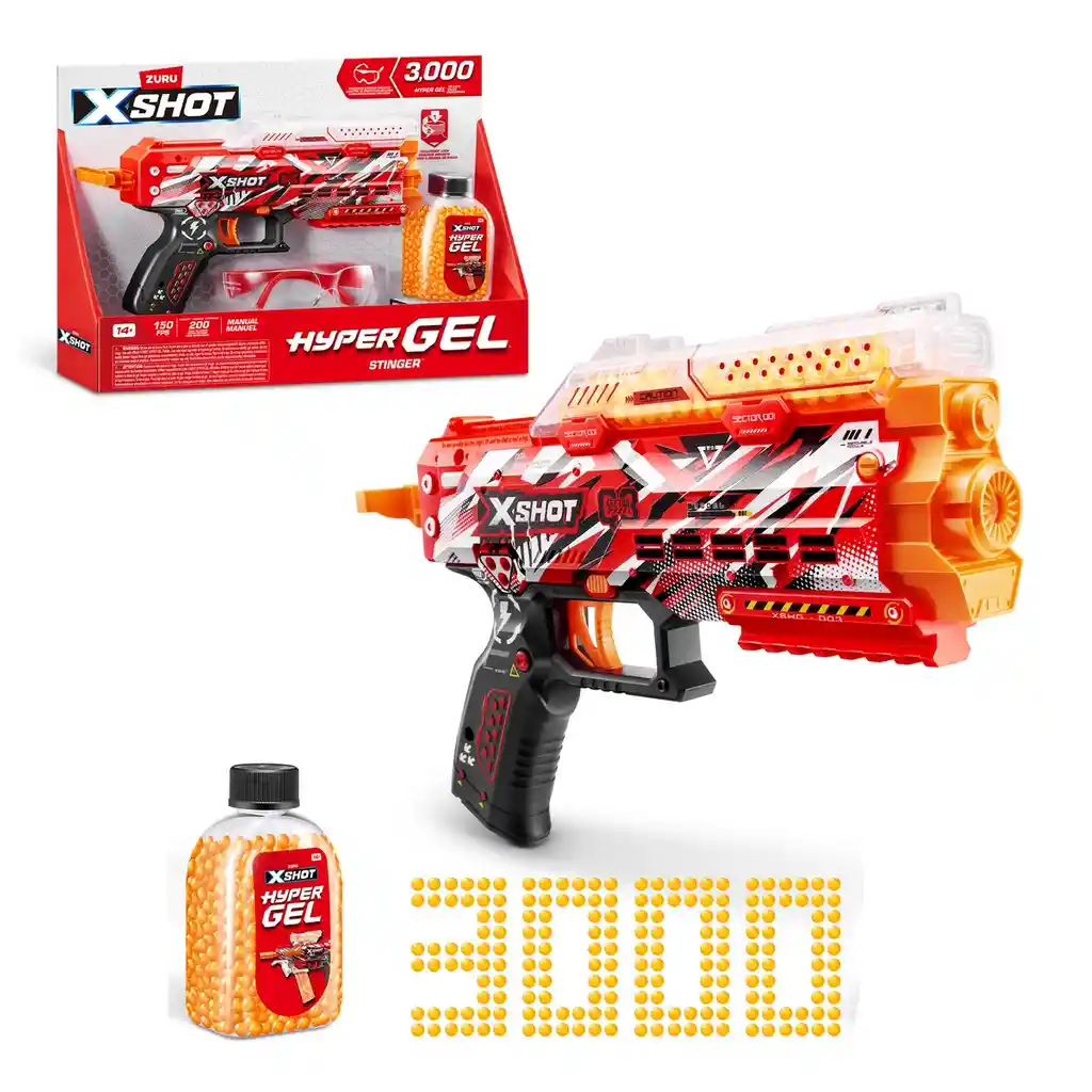 Lanzador De Bolitas De Gel X-shot Pistol Hydrogel Con 3000 Bolitas