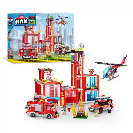 Set 976 Bloques Max Estacion De Bomberos