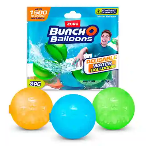 Pack 3 Bombas De Agua Reutilizables Bunch O Ballons