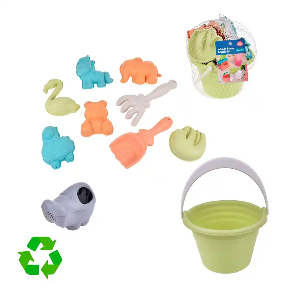 Balde De Playa Con Moldes Material Reciclado