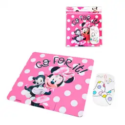 Kit Mouse Inalambrico Y Mouse Pad Minnie