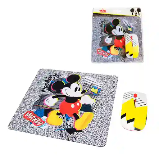 Kit Mouse Inalambrico Y Mouse Pad Mickey