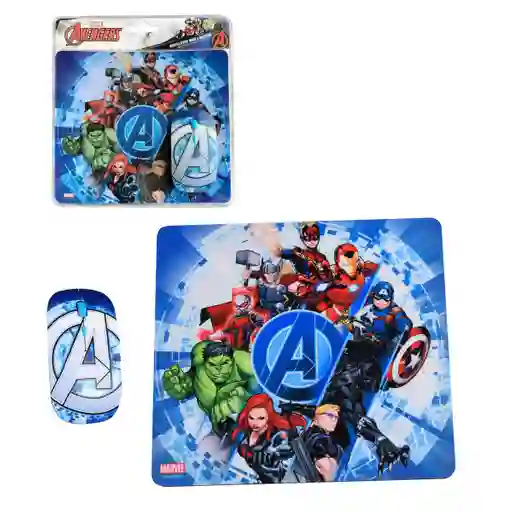 Kit Mouse Inalambrico Y Mouse Pad Avengers