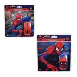 Kit Mouse Inalambrico + Mouse Pad Spiderman Marvel