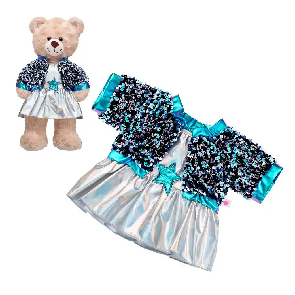 Vestido Plateado Con Lentejuelas Honey Girls Build-a-bear