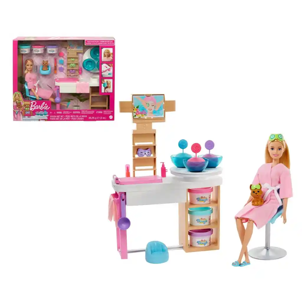 Barbie Spa De Lujo Con Mascarilla Y Mascota Mattel