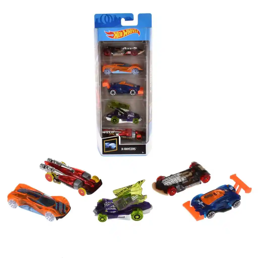 Pack 5 Autos Basicos Hotwheels - X-raycers