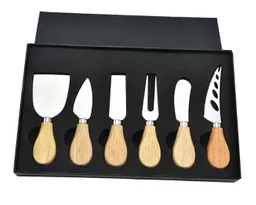 Set De 6 Cubiertos Para Quesos Mango De Madera