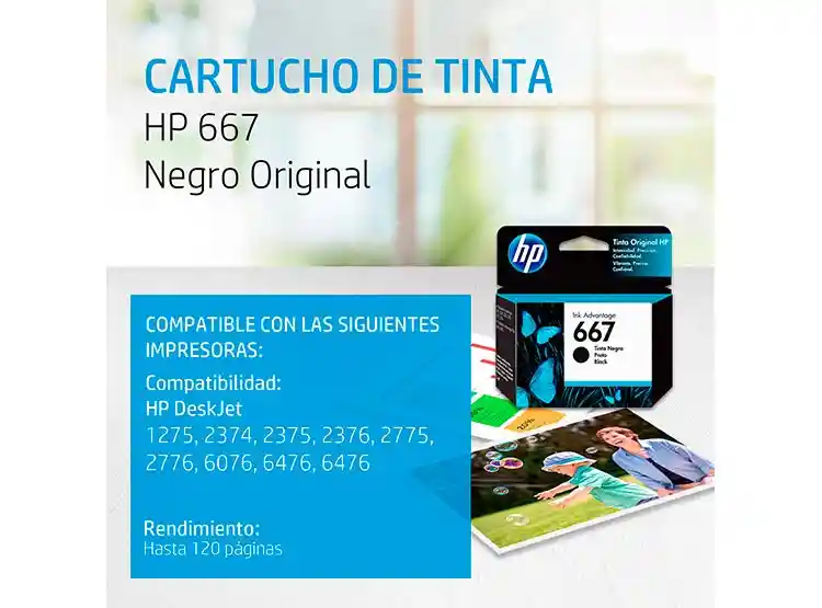 Tinta Hp 667 Negra