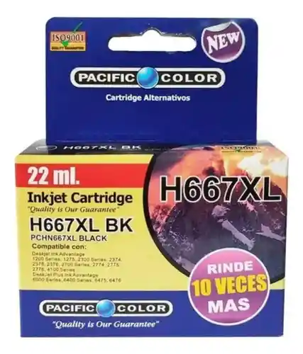 Tinta Pacific Color 667 Xl Negra