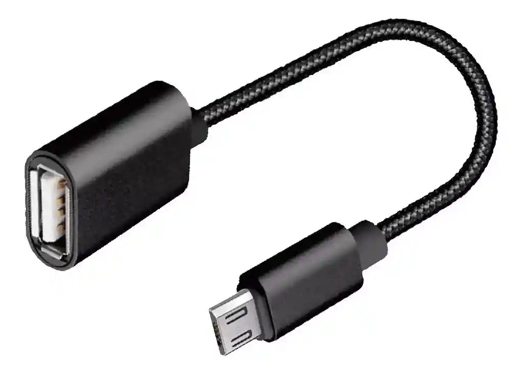 Cable Adaptador V8 Otg Para Teléfono Celular Micro Usb Hembra, Color Negro