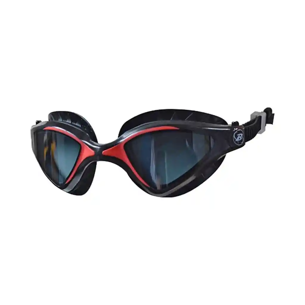 Lentes De Natacion Adulto Barracuda Aquasport Silicona Negro Con Rojo