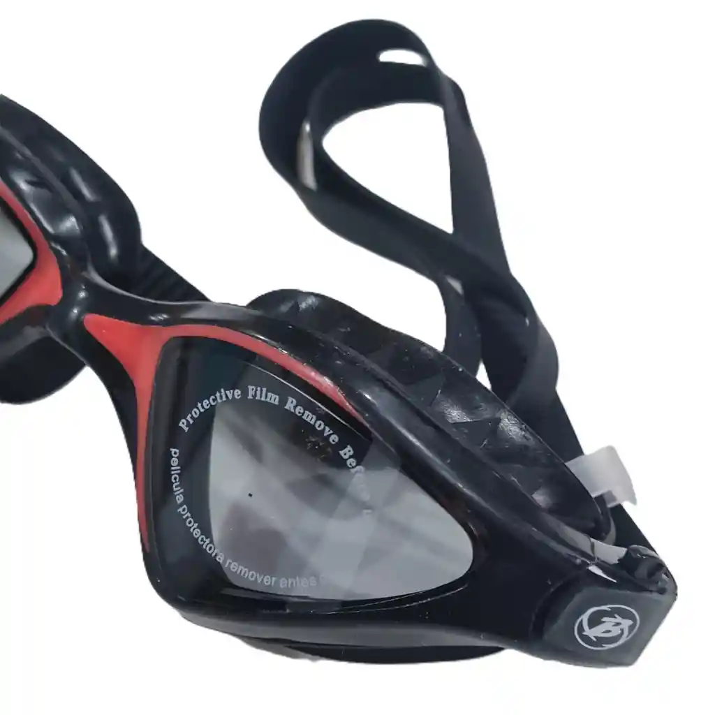 Lentes De Natacion Adulto Barracuda Aquasport Silicona Negro Con Rojo