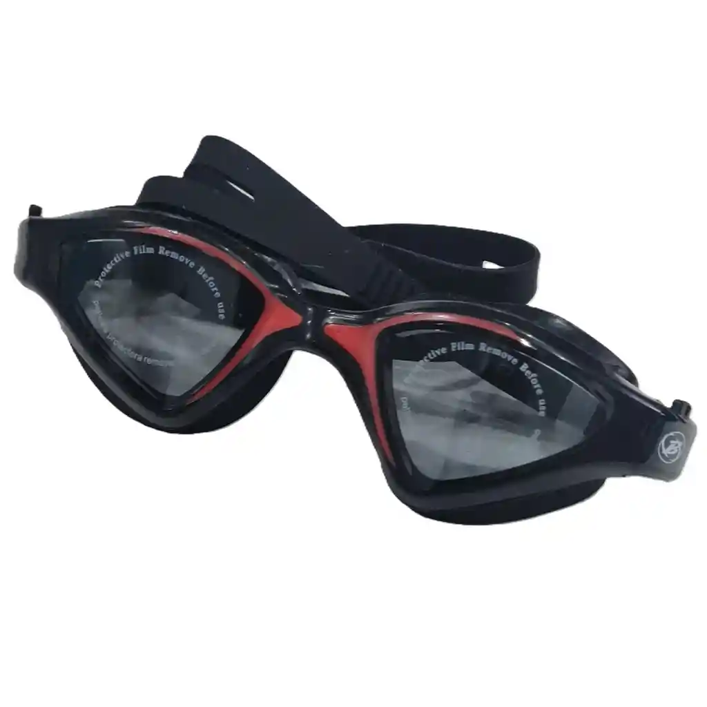 Lentes De Natacion Adulto Barracuda Aquasport Silicona Negro Con Rojo