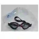 Lentes De Natacion Adulto Barracuda Aquasport Silicona Negro Con Rojo