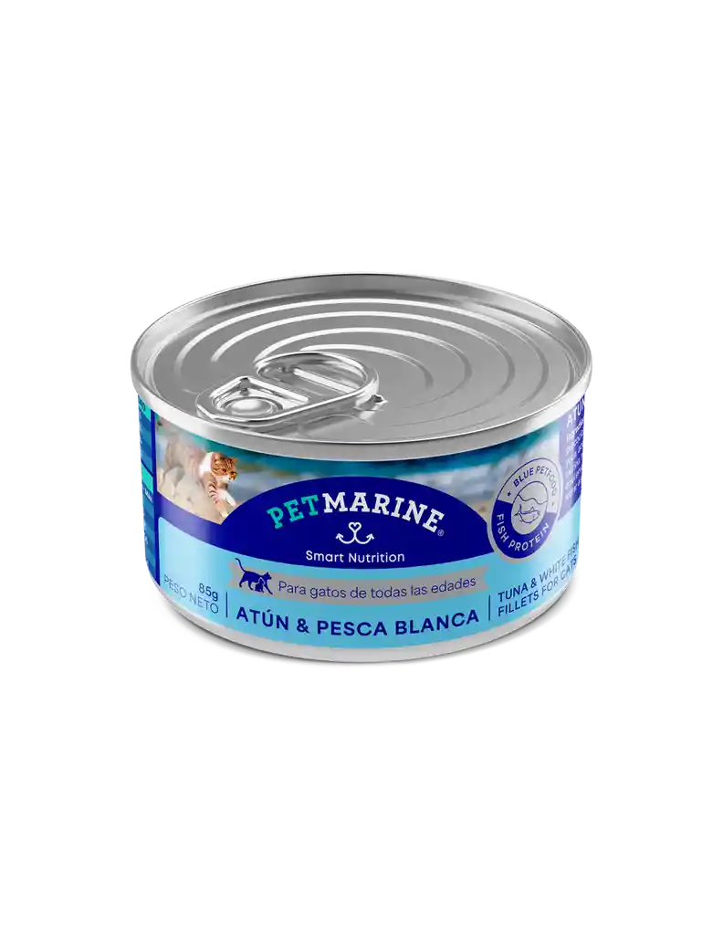 Alimento Humedo Gato Petmarine Atun Pescado Blanco 85gr