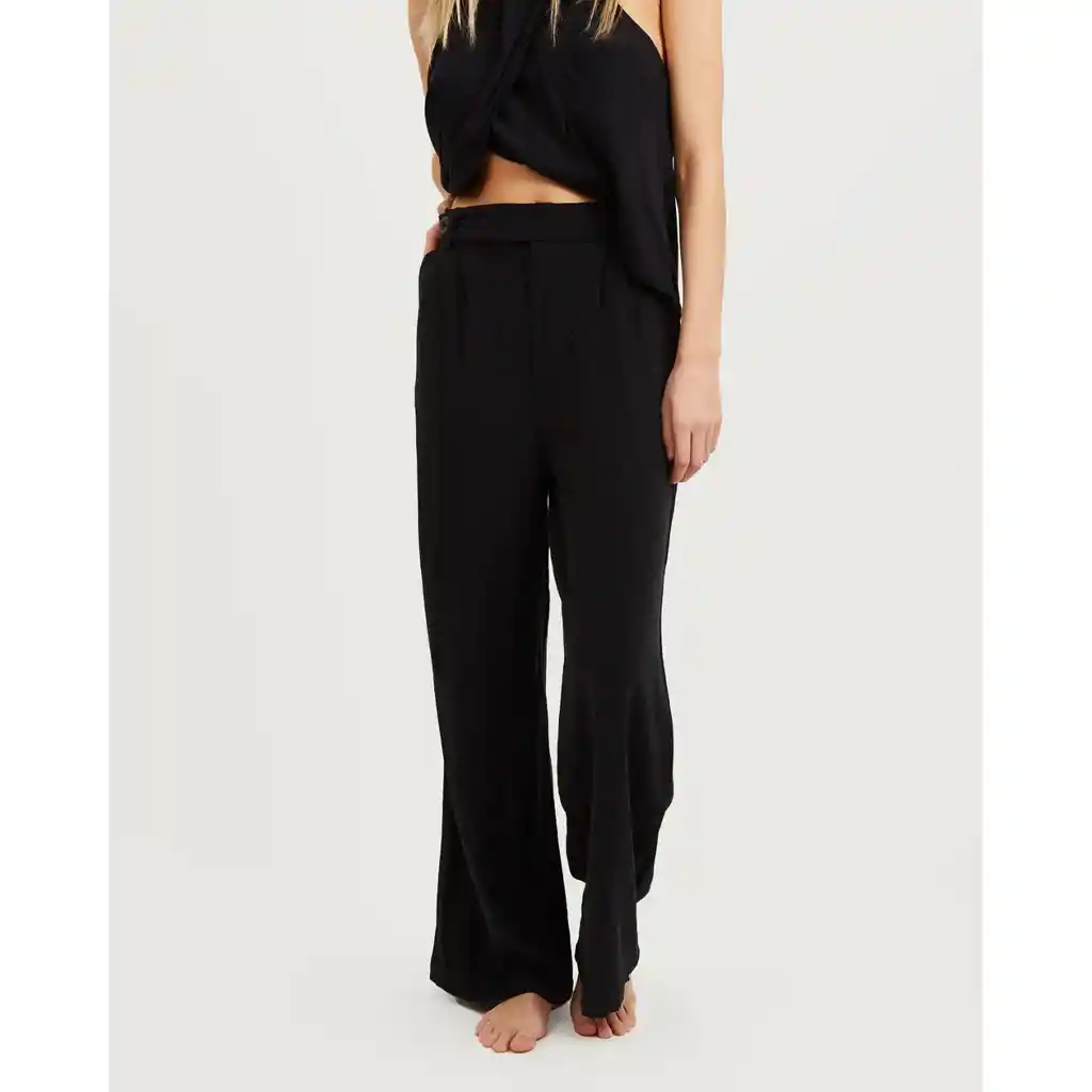 Pantalón Mujer Unicolor S Negro