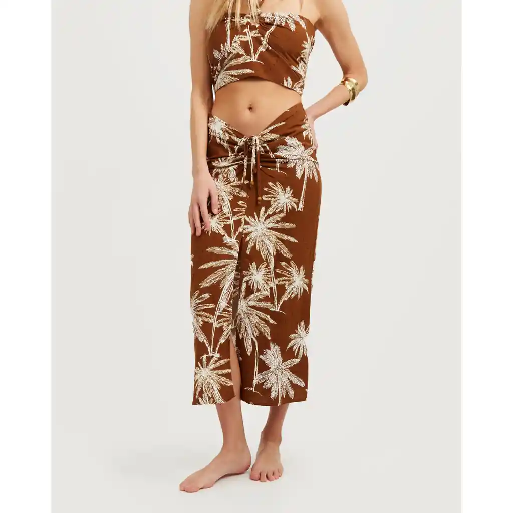 Falda Mujer Larga M Café