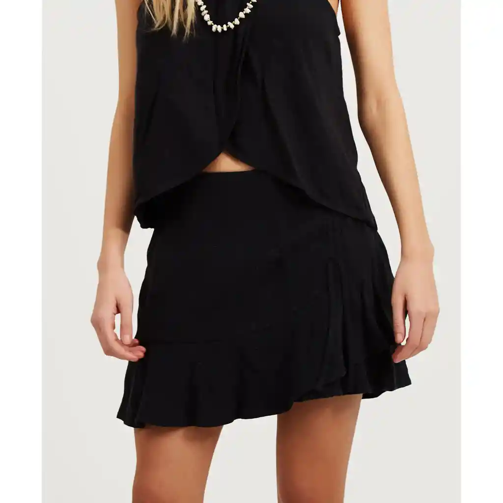 Falda Mujer Corta Vuelos S Negro