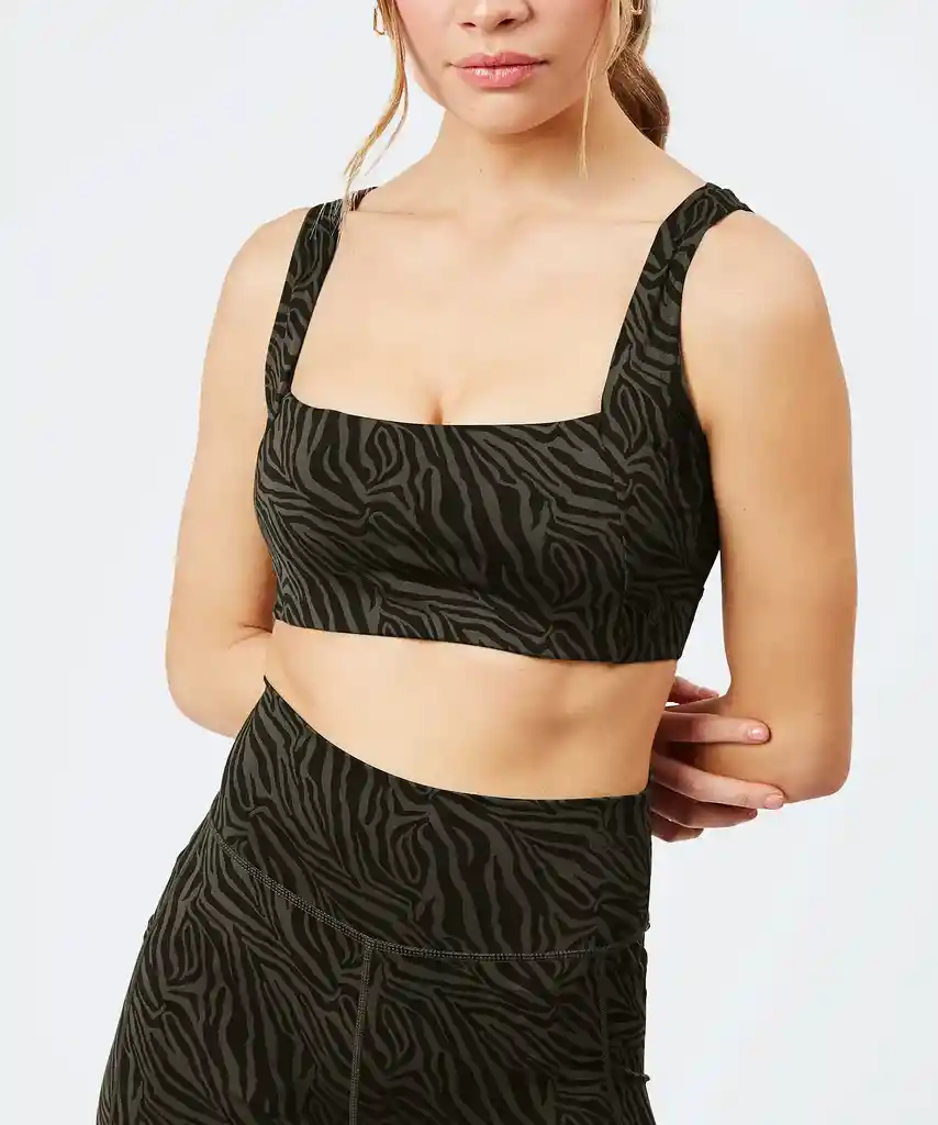 Peto Deportivo Mujer Animal Print S Verde Musgo