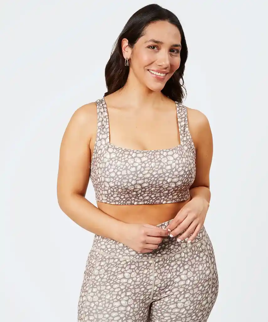 Peto Deportivo Mujer Animal Print M Taupe