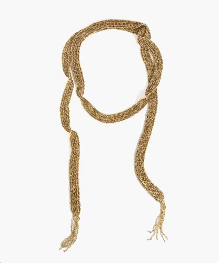 Estola Mujer Flecos Dorado