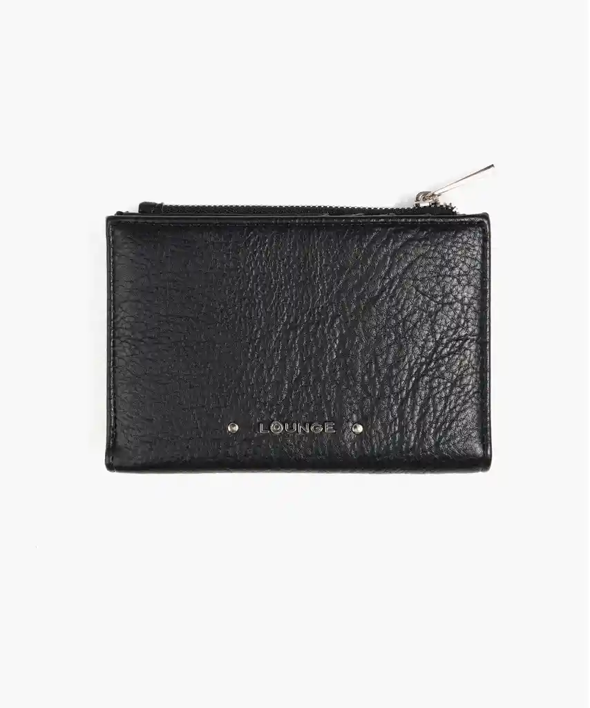 Billetera Mujer Mediana Cierre Negro