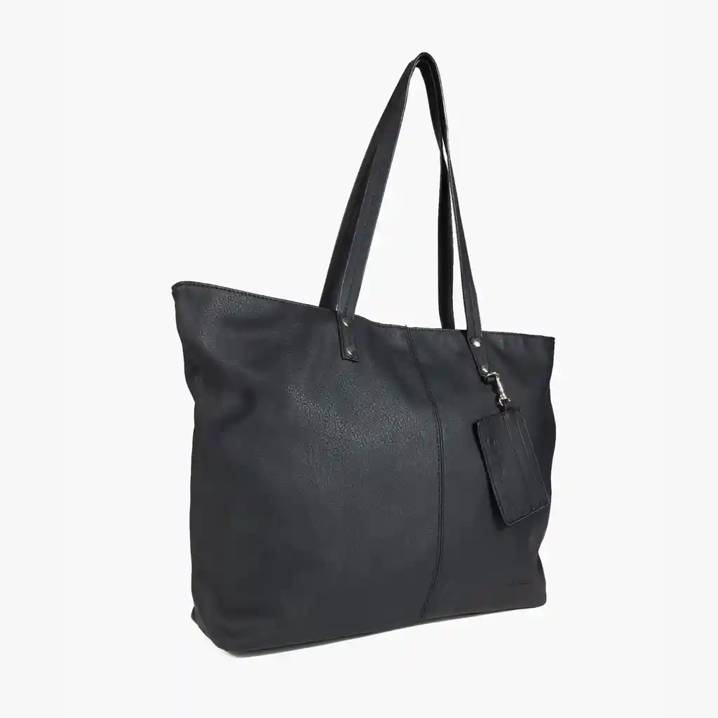 Cartera Tote Mujer Mate Tarjetero Negro