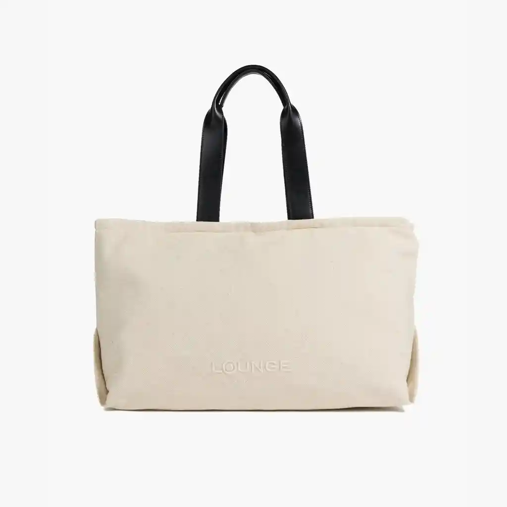 Cartera Tote Mujer Lino Blanco