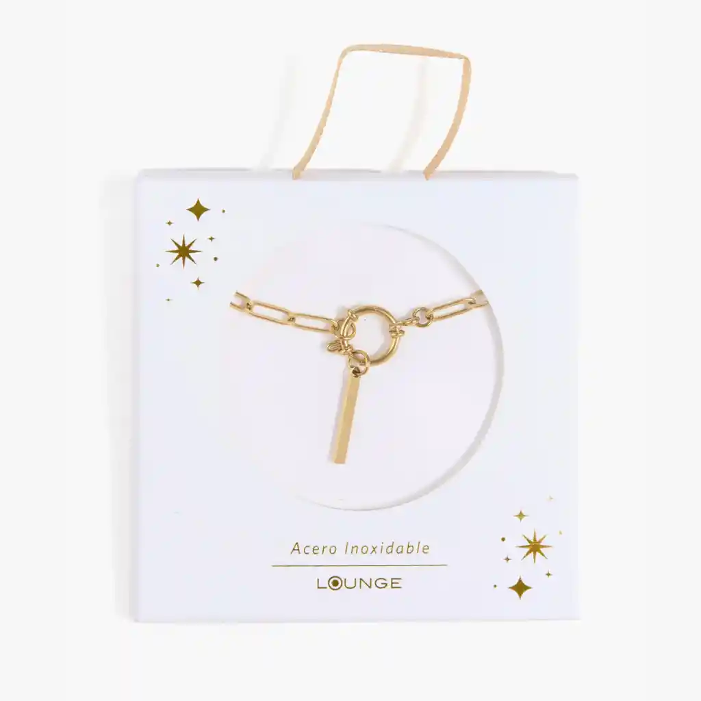 Collar Mujer Broche Con Letra I Dorado