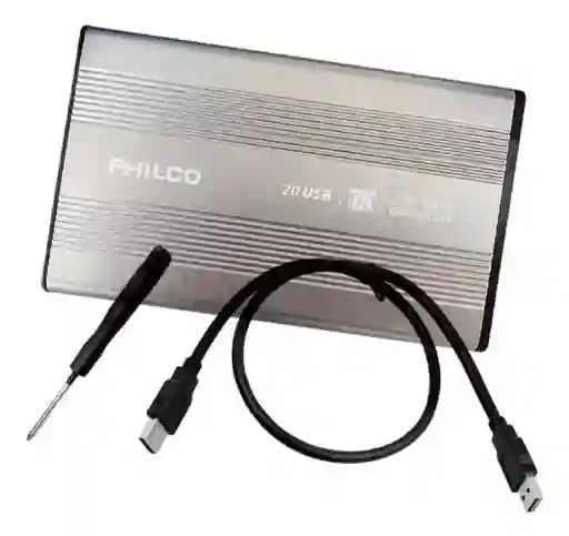 Case Disco Duro 2.5 Usb 2.0 Philco Plateado