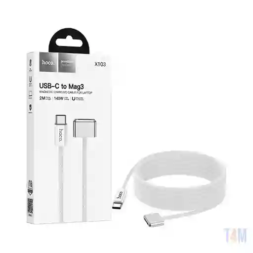 Cable De Carga Magnético Hoco X103 Type-c A Magsafe 3 Para Macbook 2m Blanco