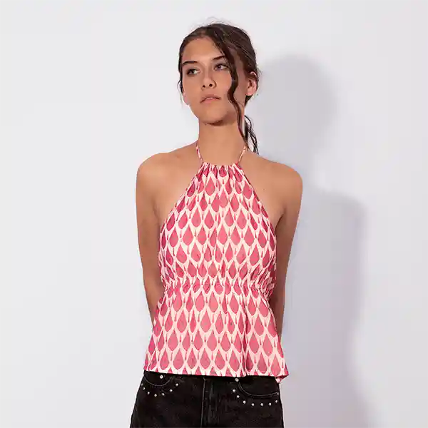 Top Halter Print Rosado S Raindoor