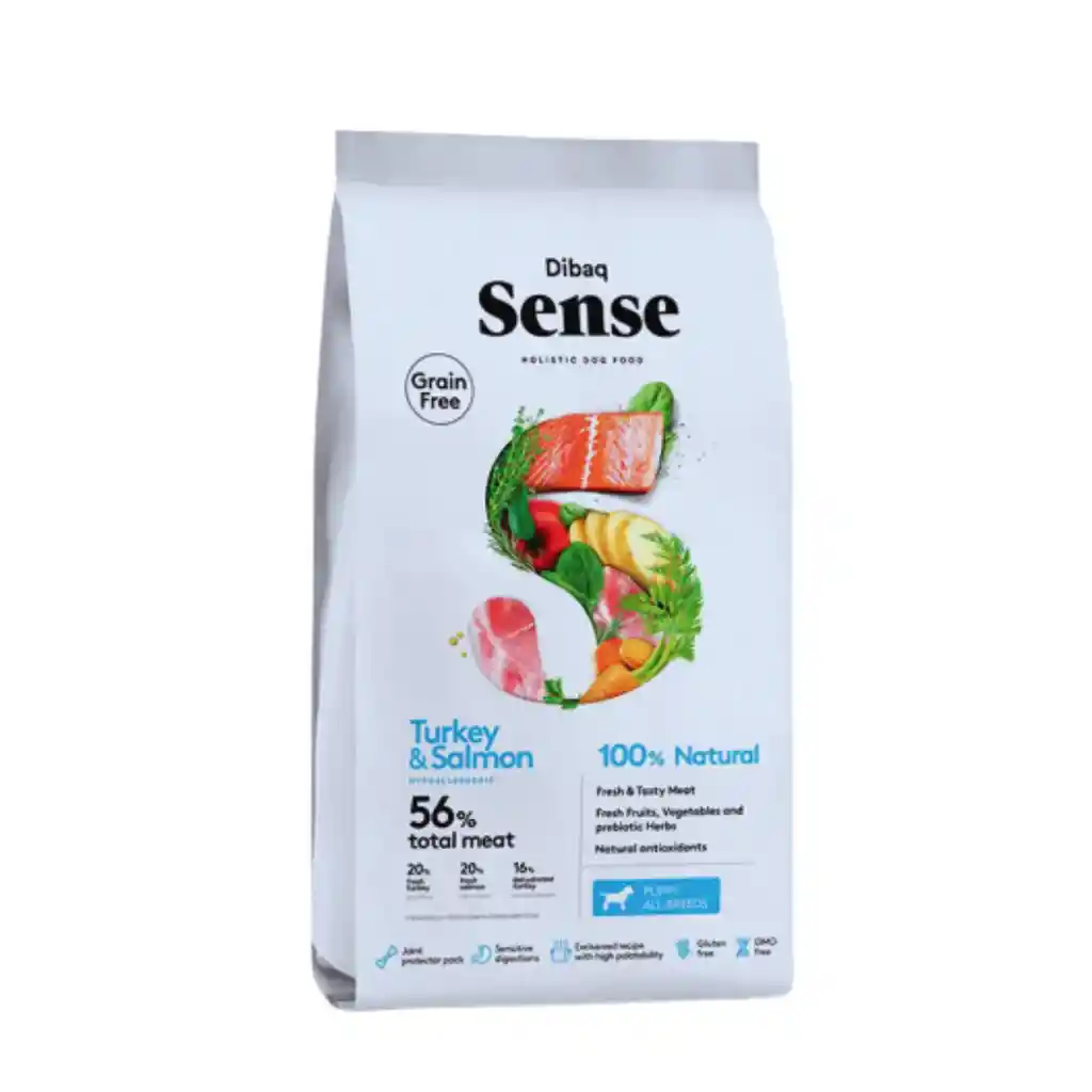 Sense, Alimento Para Perros Cachorros, Sabor Pavo Y Salmón (12 Kg)