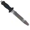 Cuchillo Buceo Punta Plana Acero Inox 33cms 367gr Con Funda