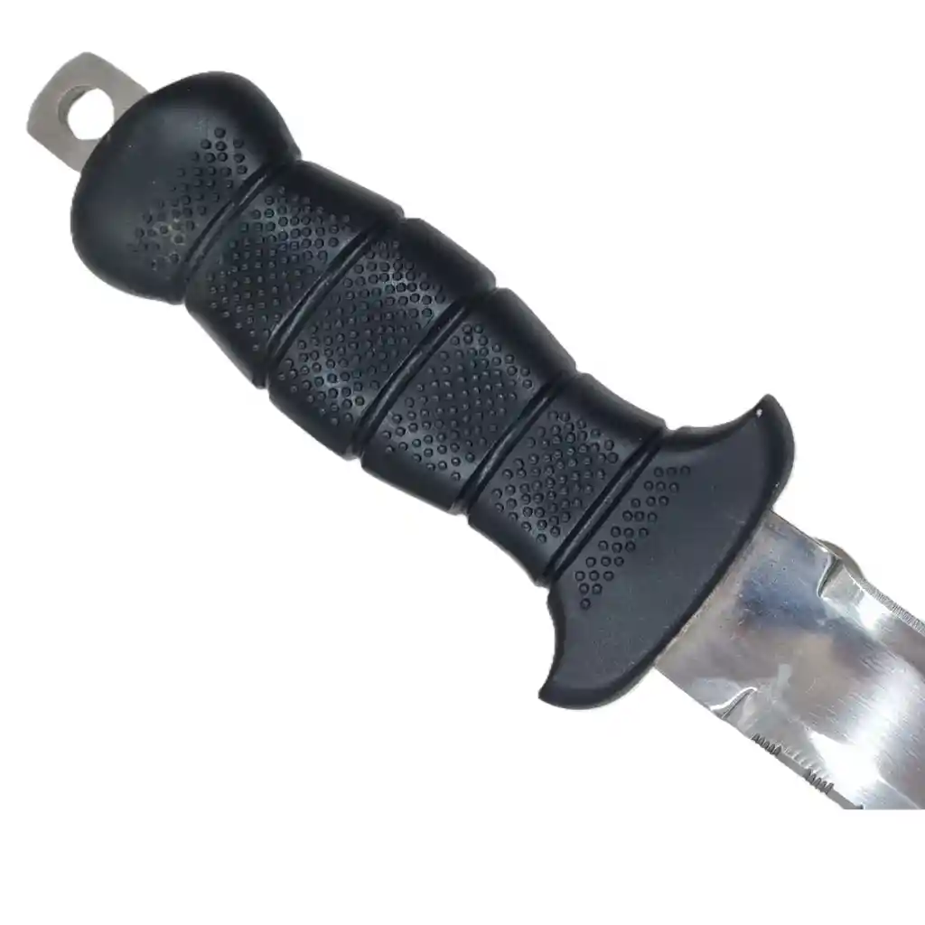 Cuchillo Buceo Punta Plana Acero Inox 33cms 367gr Con Funda