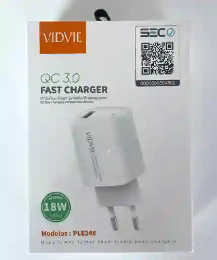 Vidvie Cargador Iphone Sec 1 Salida Blanco Ple248