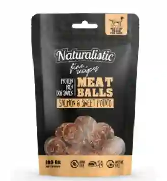 Naturalistic Meatballs Salmon Y Sweet Potato 100 G Snack 100% Proteína Para Perros