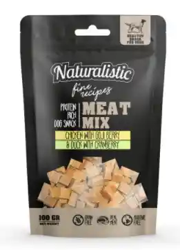 Naturalistic Meatmix Pollo Con Goji Berry Y Pato Con Cranberry 100 G Snack 100% Proteína Para Perros