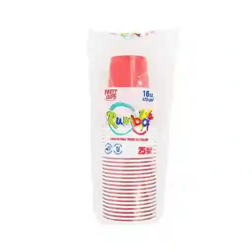 Vasos De Fiesta Rojos Rumba X25 473cc